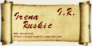 Irena Ruškić vizit kartica